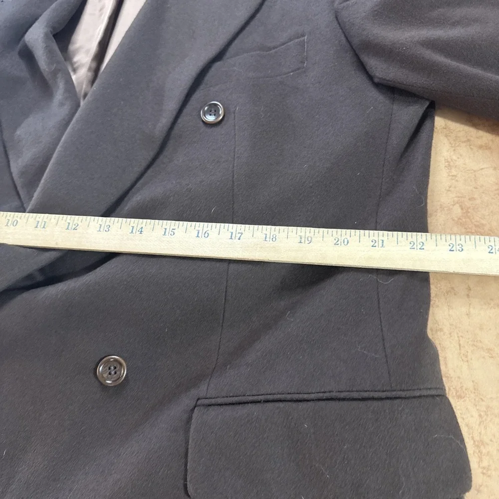 Hugo Boss Loro Piana Sz 44R Wool Cashmere Brown Double Breasted Blazer Jacket